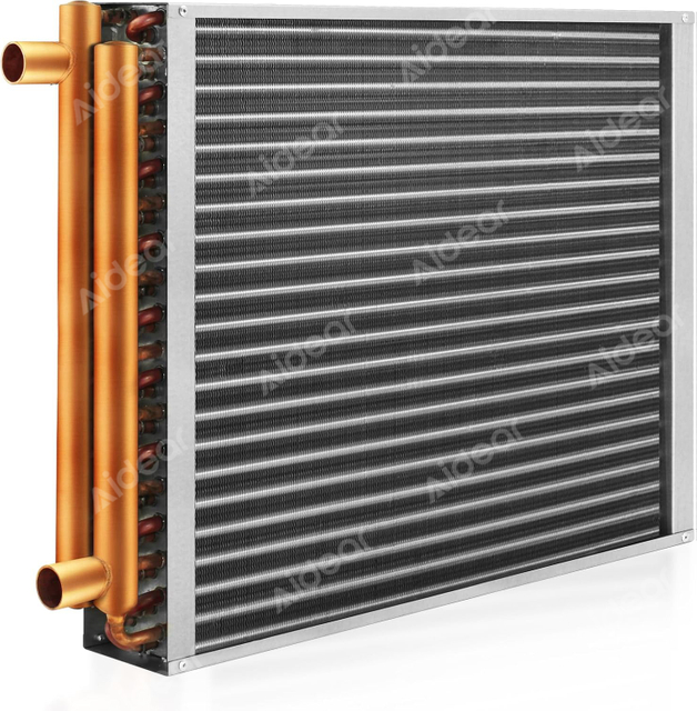 High-Efficiency Water to Air Heat Exchanger for Heating