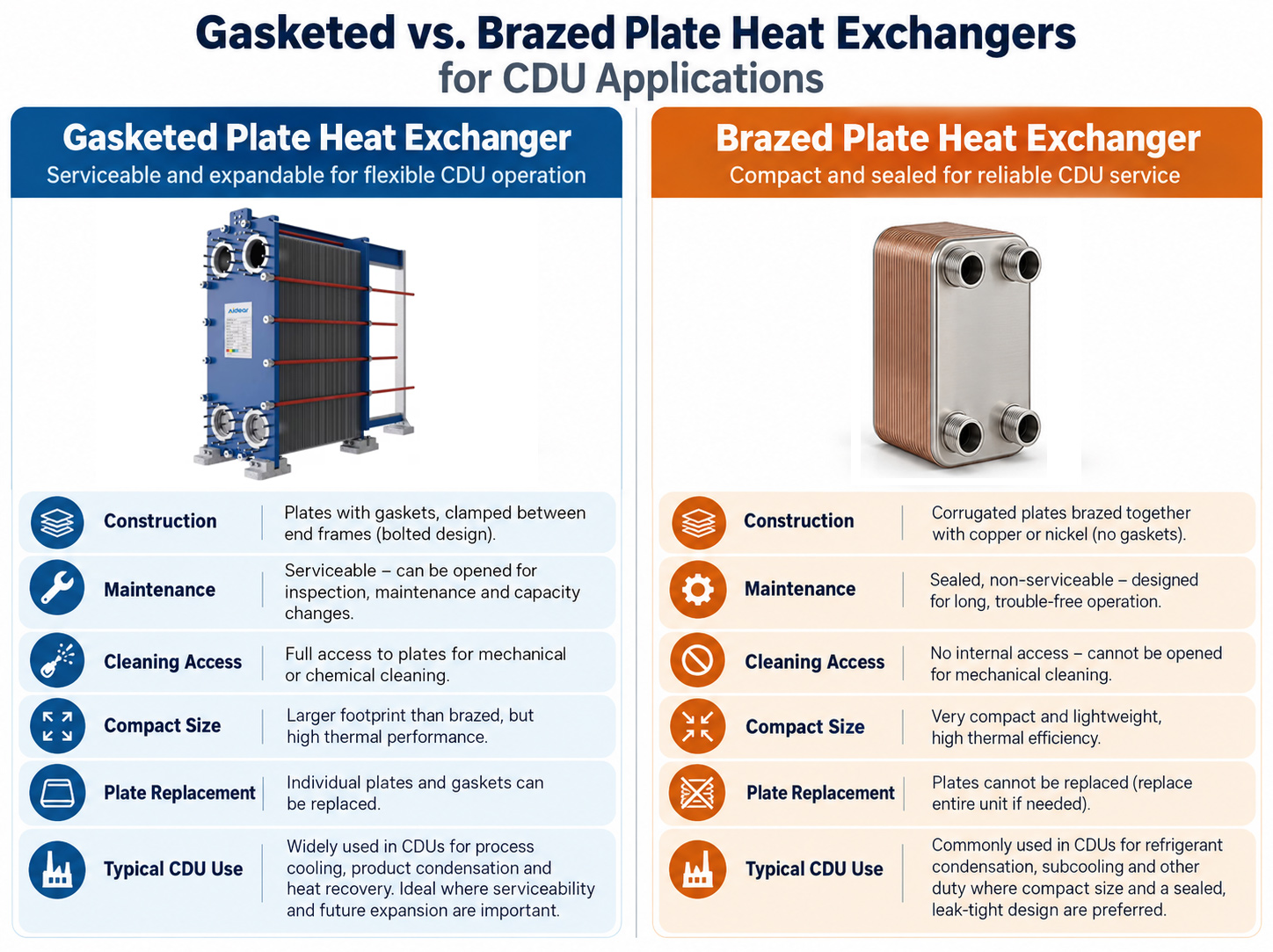Gasketed vs. Brazed Plate Heat Exchangers