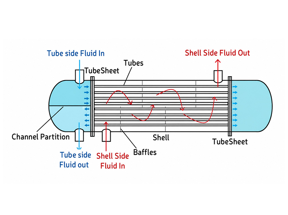 Fixed tube sheet type shell and tube heat exchanger