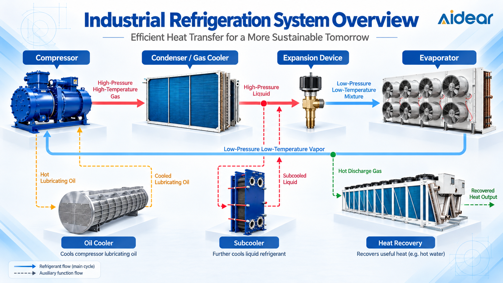 heat exchanger locations in an industrial refrigeration system